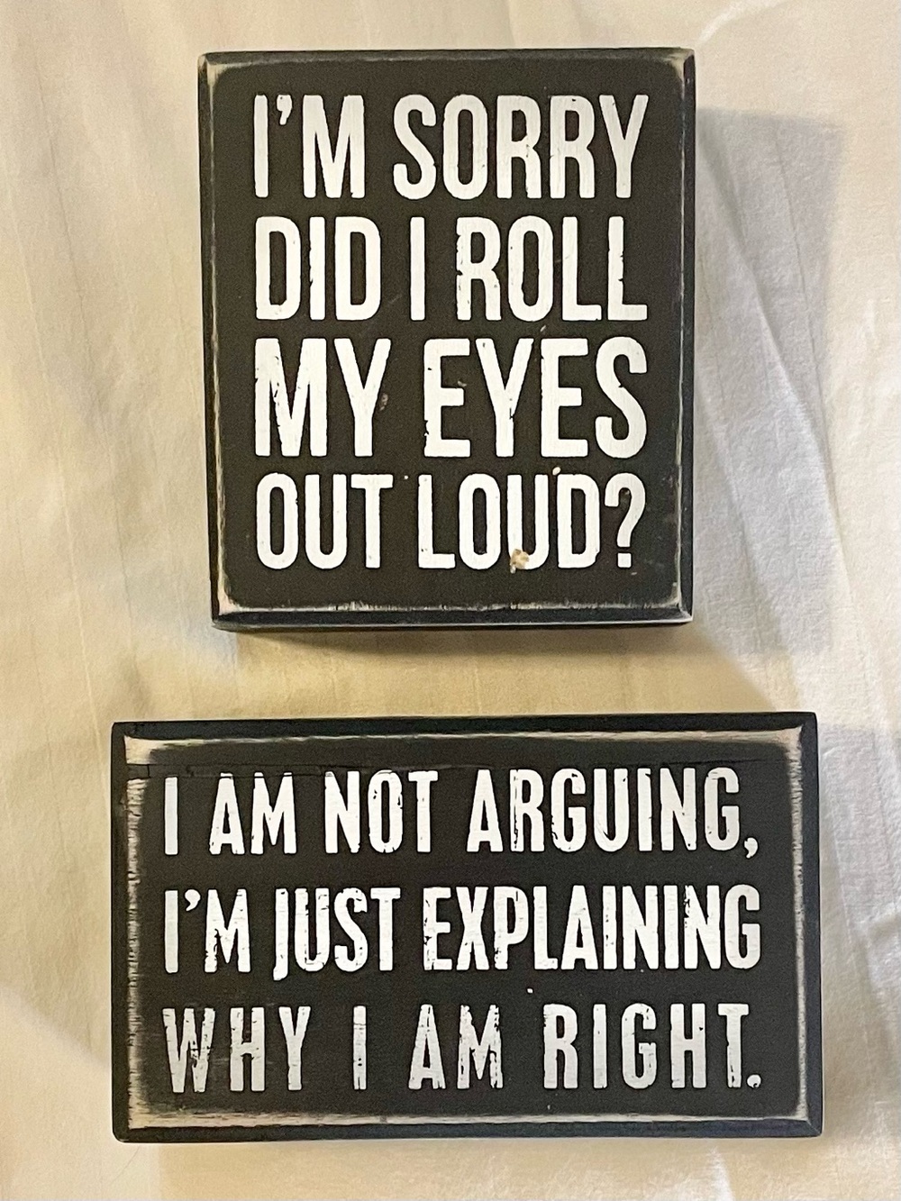 Primitives by Kathy Black Wooden signs (Set of 2)